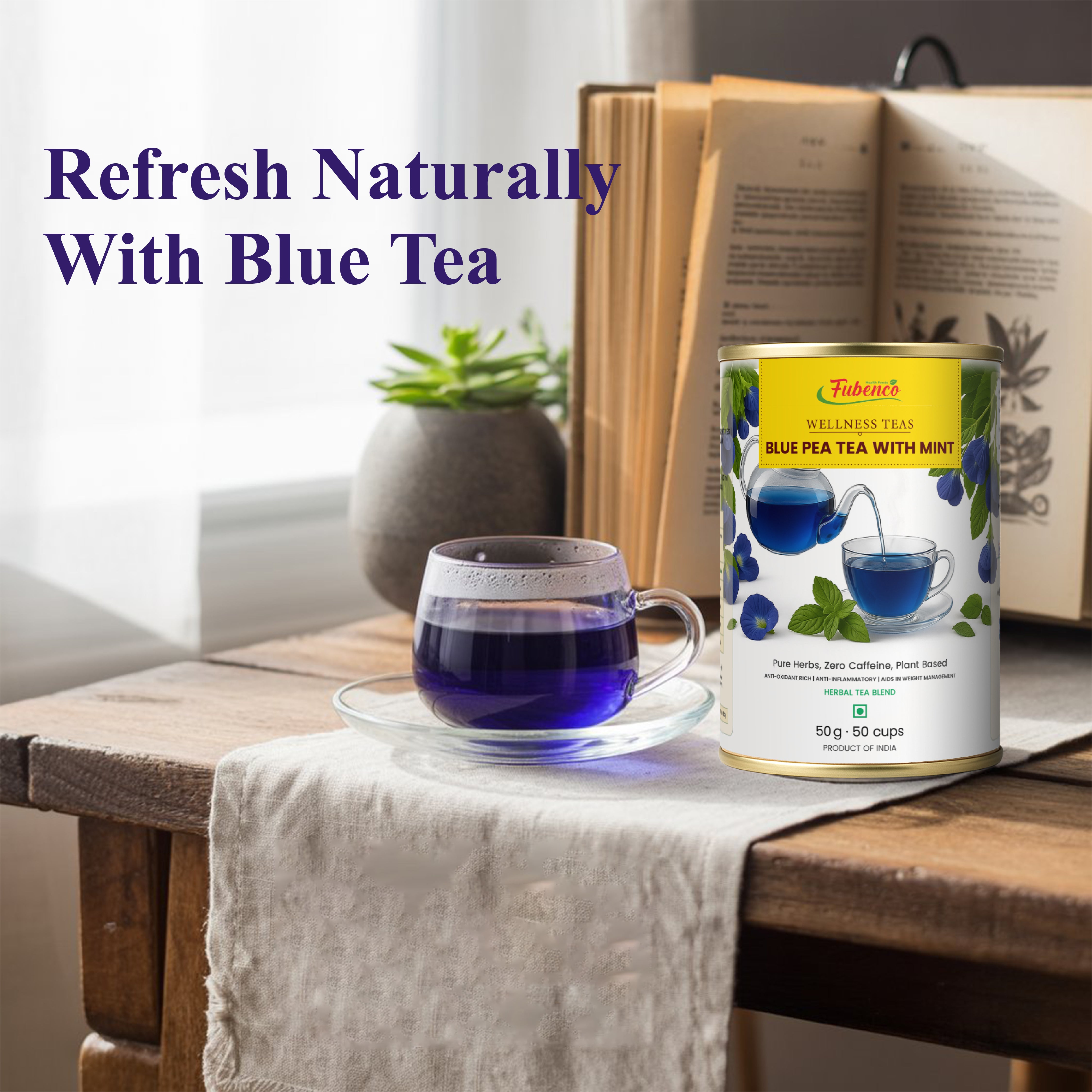 Fubenco Blue Pea Herbal Tea with Mint -50gm